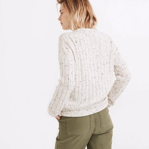 Madewell Donegal Bowden Henley Sweater in Donegal Snow - Picture 2 of 5